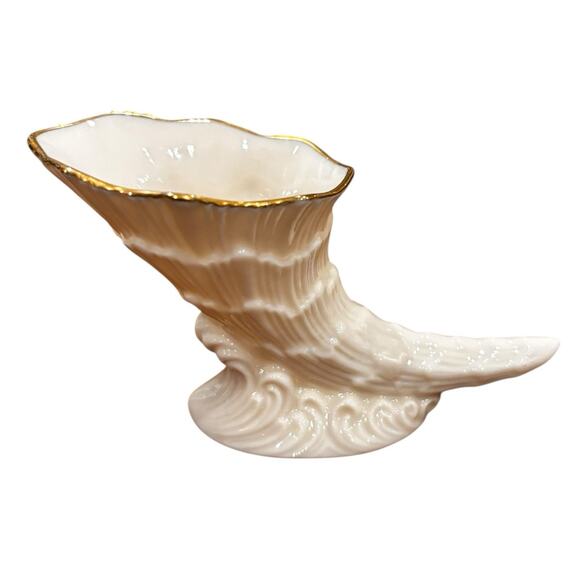 Vintage Miniature Lenox Cornucopia Horn of Plenty 24 K Gold Trim Made in USA - Picture 6 of 6